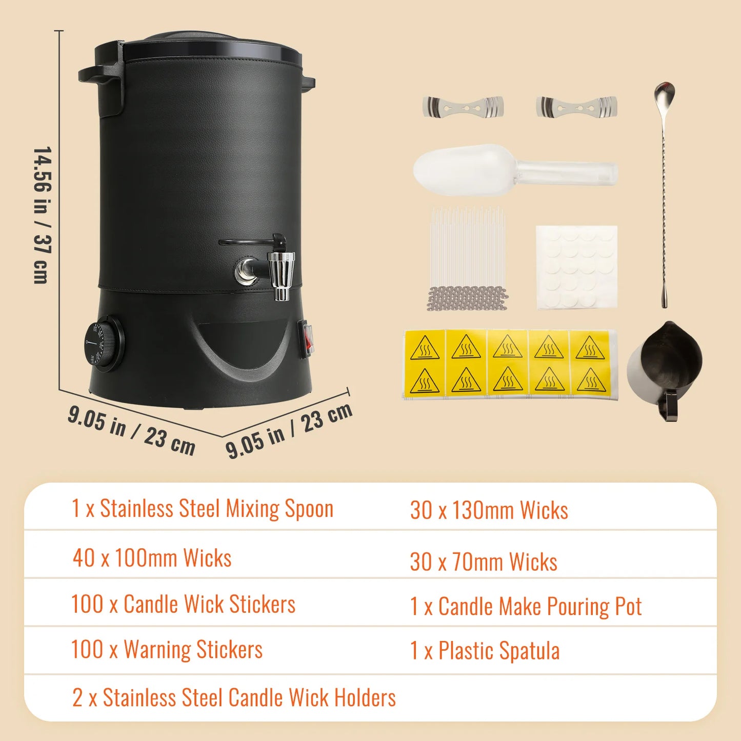 SucceBuy 6.5L Wax Melter For Candles With 9-Level Temperature Control
