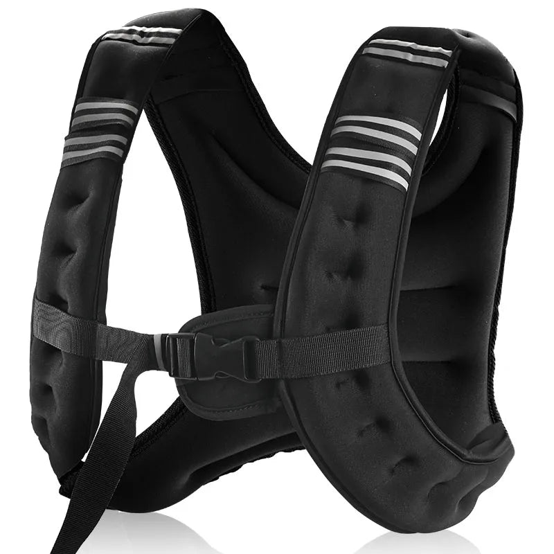 12lb Reflective Stripe Weight Vest For Workout Running Fitness Training