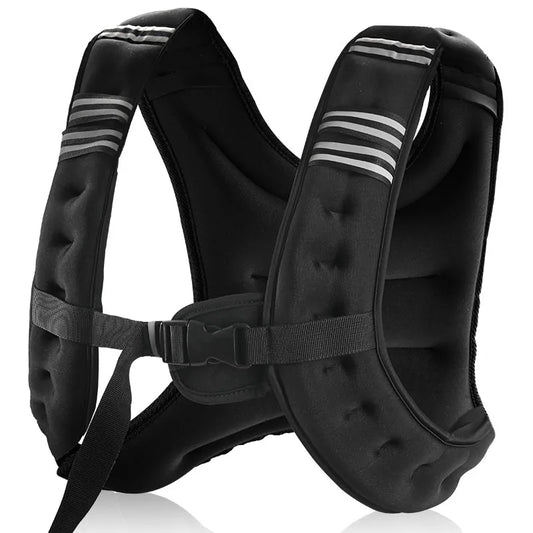 12lb Reflective Stripe Weight Vest For Workout Running Fitness Training