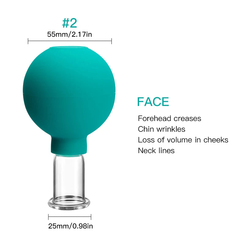 Rubber Cupping Facial Massager Vacuum Cups For Face Lifting