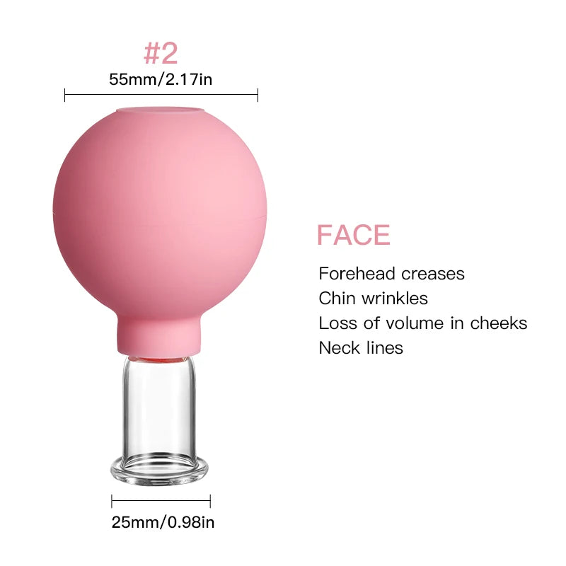 Rubber Cupping Facial Massager Vacuum Cups For Face Lifting