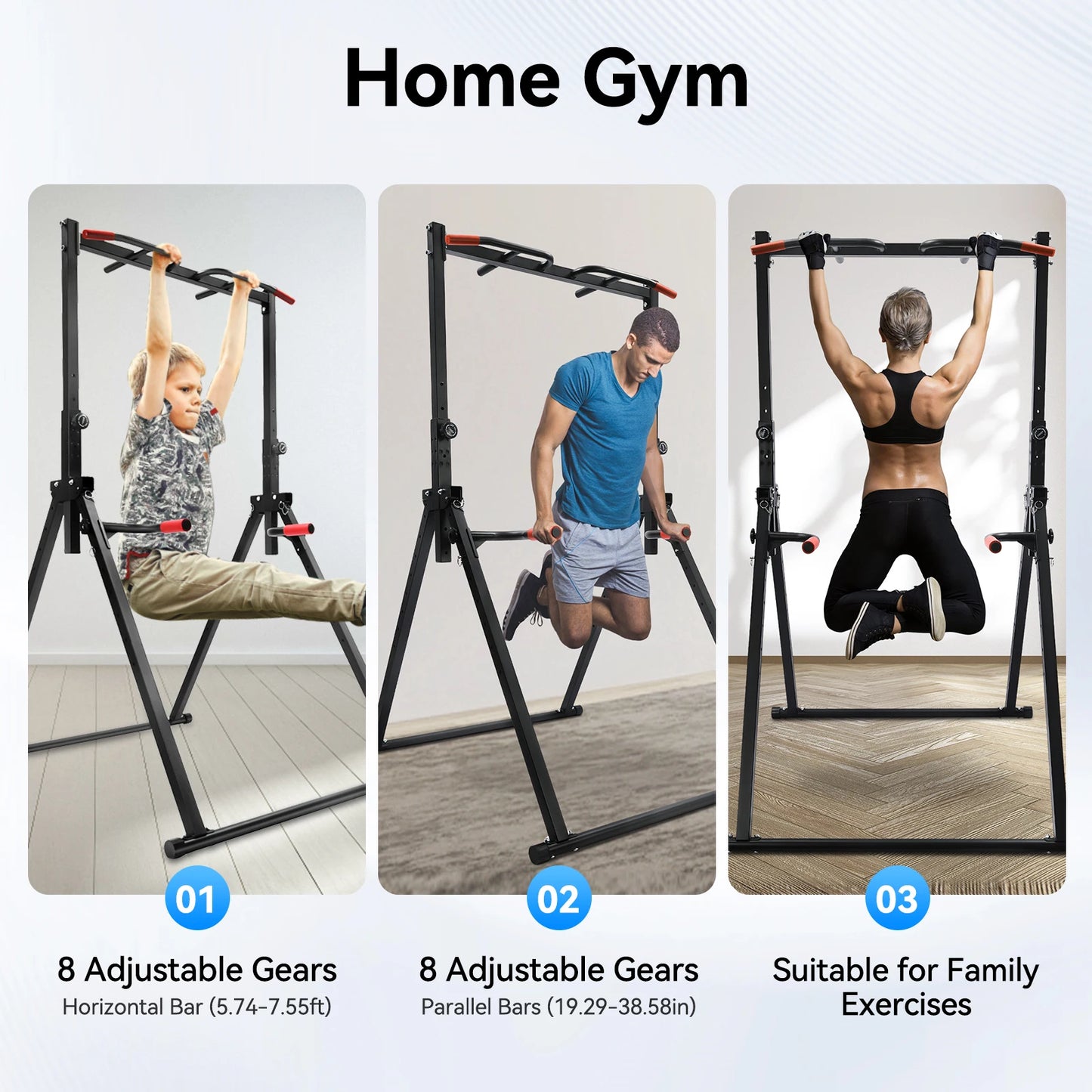 Foldable Adjustable Pull Up Bar For Home Gym, 200kg Capacity