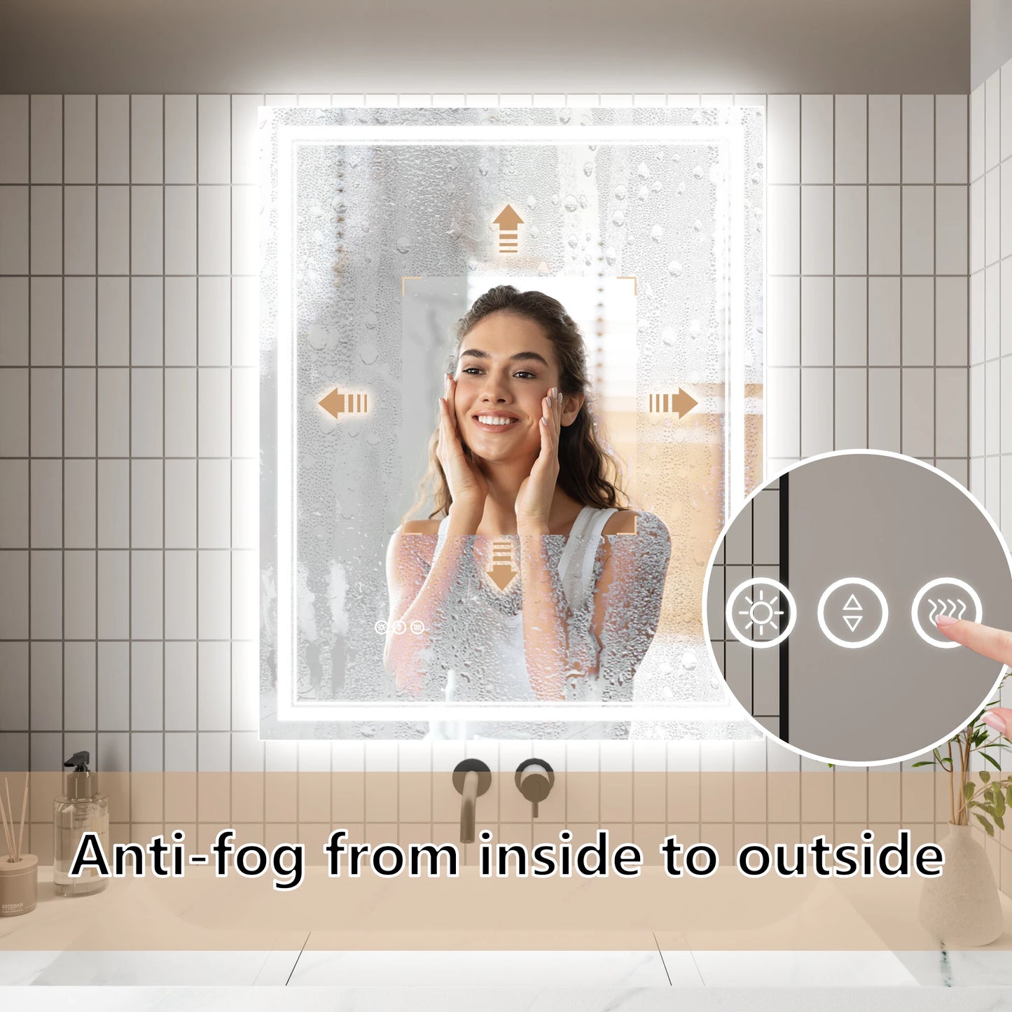 Vanity Mirror With Light Backlit Frontlit Vertical Or Horizontal Mount