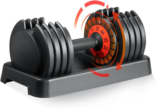 Adjustable Dumbbells Twenty Five To Fifty Five Pounds With Tray