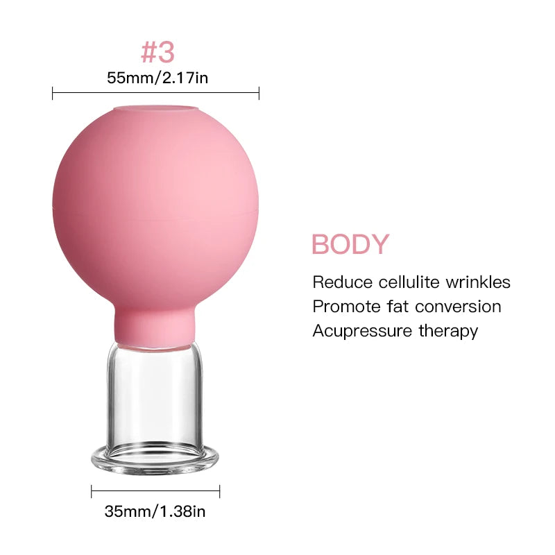 Rubber Cupping Facial Massager Vacuum Cups For Face Lifting