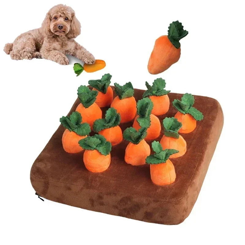 Dog Snuffle Mat Carrot Plush Toy Interactive Puzzle For Pets