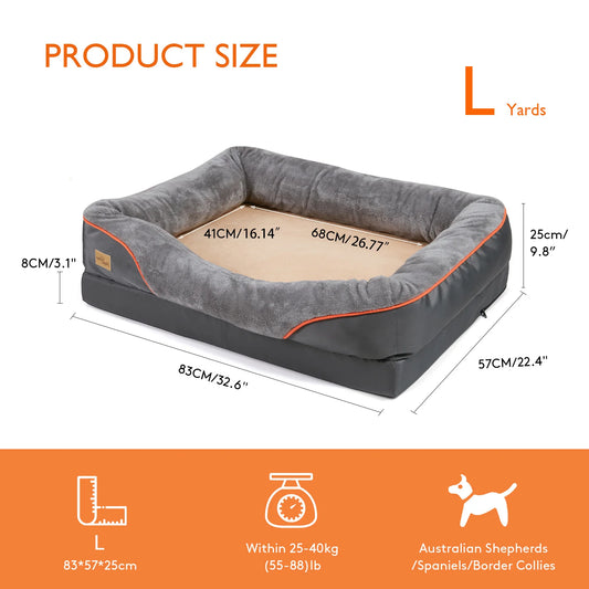 BINGOPAW Dog Bed Waterproof With Removable Washable Cover